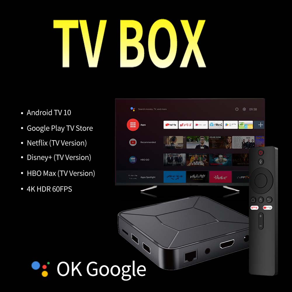OTT 4K Android TV Box - Google TV Edition | Ultra HD Streaming | Voice Remote | Chromecast Built-in | Dolby Audio Image