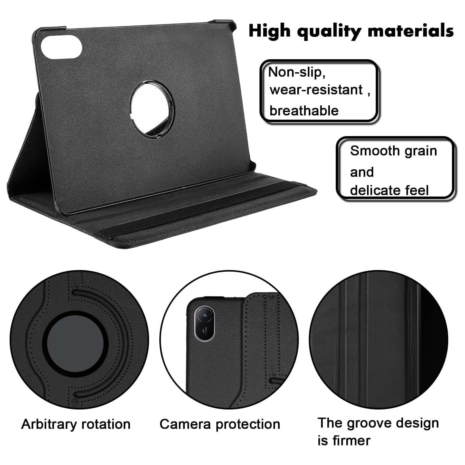 360° Rotating Leather Stand Cover Case Compitable for Huawei MatePad 11 2024 - with Auto Wake/Sleep (Multi Colour) Image
