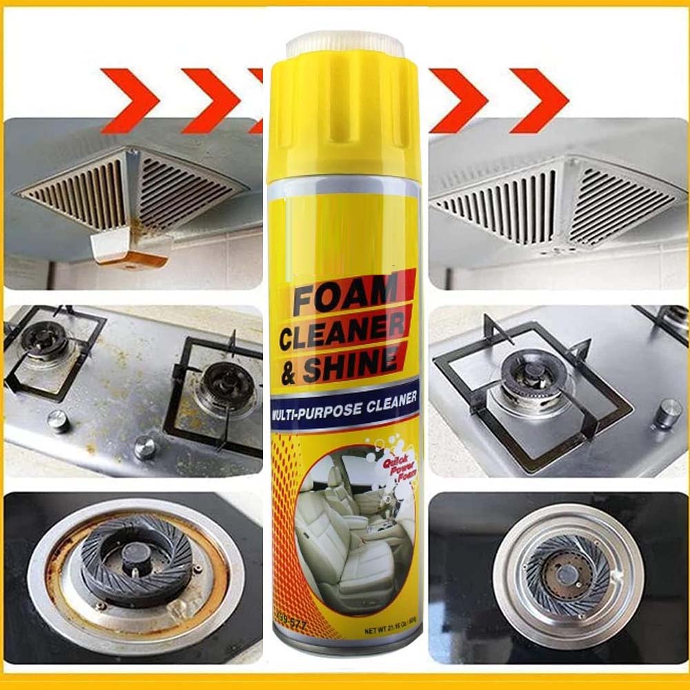 Multi-Purpose Foam Cleaner & Shine - 600g, All-in-One Interior Restorer for Cars & Home, UV Protection, Removes Dirt & Grime Effortlessly Image