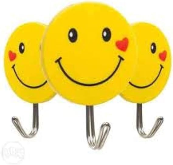 Wall Hanging Hook Set | 9-Piece Emoji Face Hooks with Strong Poster Adhesive Image
