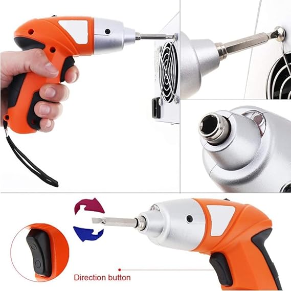 Rechargeable Electric Screwdriver | Cordless Screwdriver with Light | 3.6V 1300mAh Li-ion Dual LED Palm-Sized Screw Gun Image