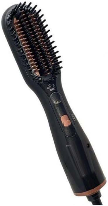 Professional 3-in-1 Hair Styling Brush with Hair Dryer, Straightener & Volumizer - Ionic Technology, Multiple Heat Settings for All Hair Types, Anti-Frizz Blowout Styler Brush, Ergonomic Design for Salon-Quality Results at Home and Travel Image