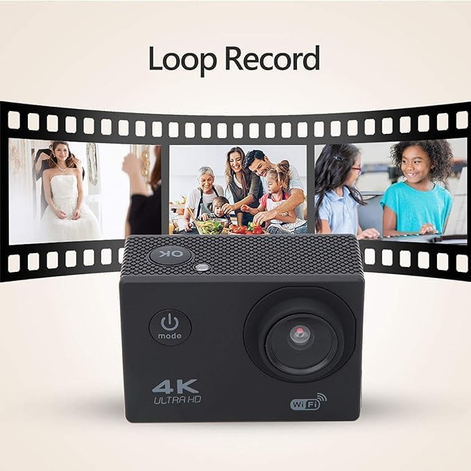 HD 1080P Outdoor WiFi Sports Camera with Waterproof Housing & Accessory Kit – 140° Wide Angle Lens for Adventure Sports Image