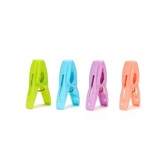 Plastic Clothes Pins Laundry Clips | 40 Pcs Colorful Clothespins with Bag | 2-Inch Small Clothespins for Hanging Clothes – 4 Colors Image