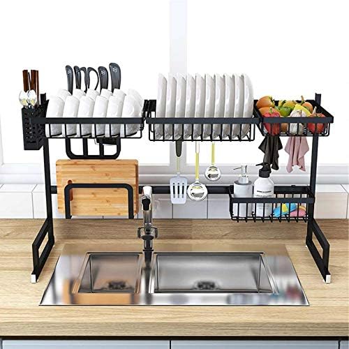 Over Sink Kitchen Shelf Storage Holders | 65/85cm Stainless Steel Organizer for Dish Drying & Kitchen Essentials Image