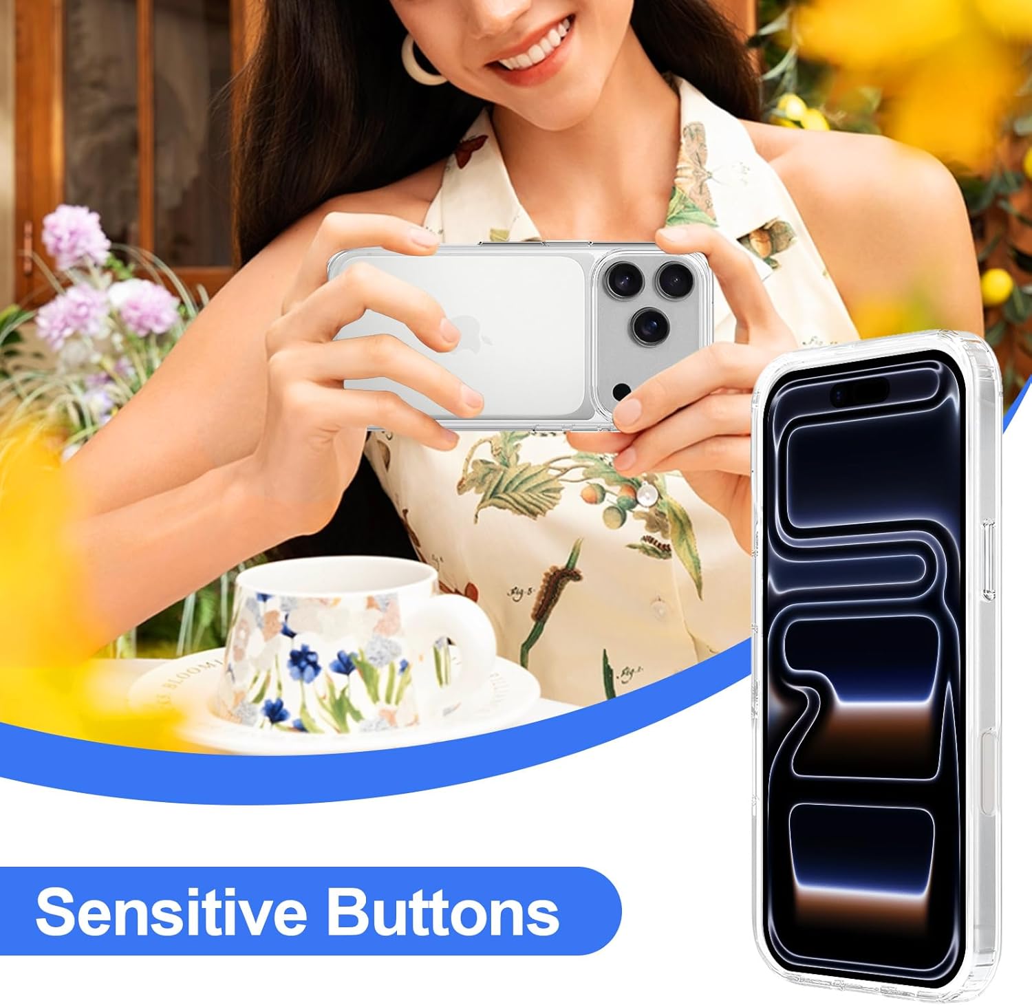 Crystal Clear Case for iPhone 17 Pro 6.3" (2025) - Anti-Yellowing Hard Back, Slim Shockproof Bumper, Wireless Charging Compatible Image