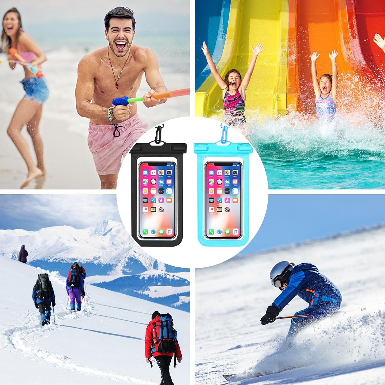 Waterproof Phone Pouch, IPX8 Waterproof Cell Phone Case for All Mobile Phones, Essential Dry Bag with Touchscreen-Friendly Design for Beach, Cruise, Swimming, and Outdoor Activities Image
