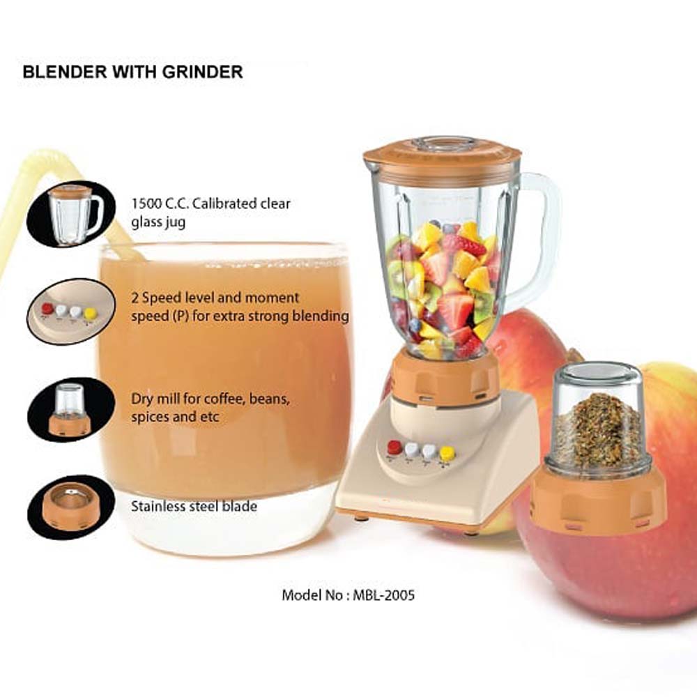 MBL-2005 Blender with Grinder - Commercial-Grade 2-in-1 Heavy Duty Blender & Food Processor Image
