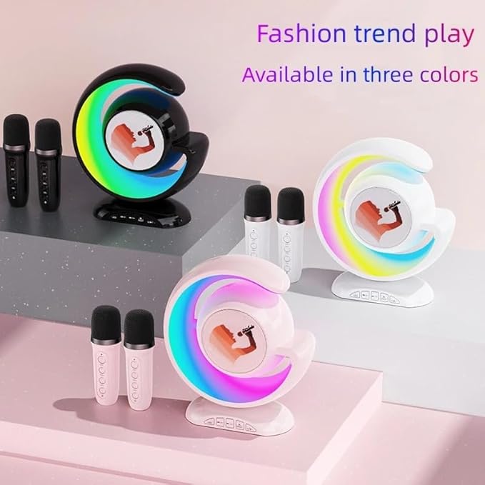 Kids Wireless Karaoke Microphone Set – Featuring Voice Changer and Ambient Lights Image