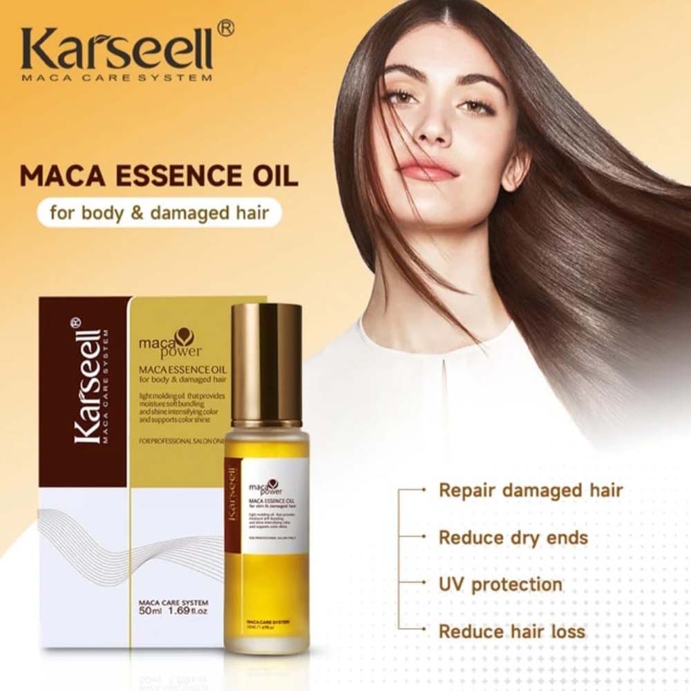 Karseell Hair Repair Set: Shampoo, Conditioner & Maca Collagen Mask with Argan Oil for dry, damaged hair. Restorative care. Image