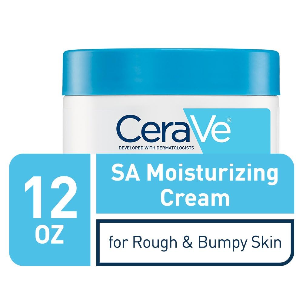 CeraVe Moisturizing Cream with Salicylic Acid. Exfoliating body cream for rough, bumpy skin with ceramides. Fragrance-free. Image