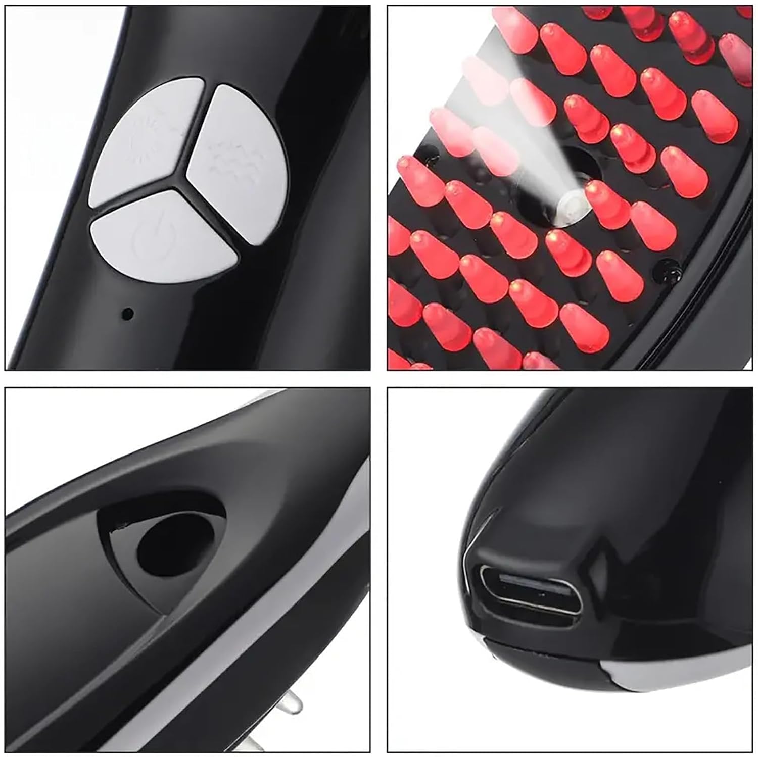 Electric Scalp Massage Comb - LED Light, 3 Vibration Modes, Rechargeable Hair Growth & Stress Relief Tool Image