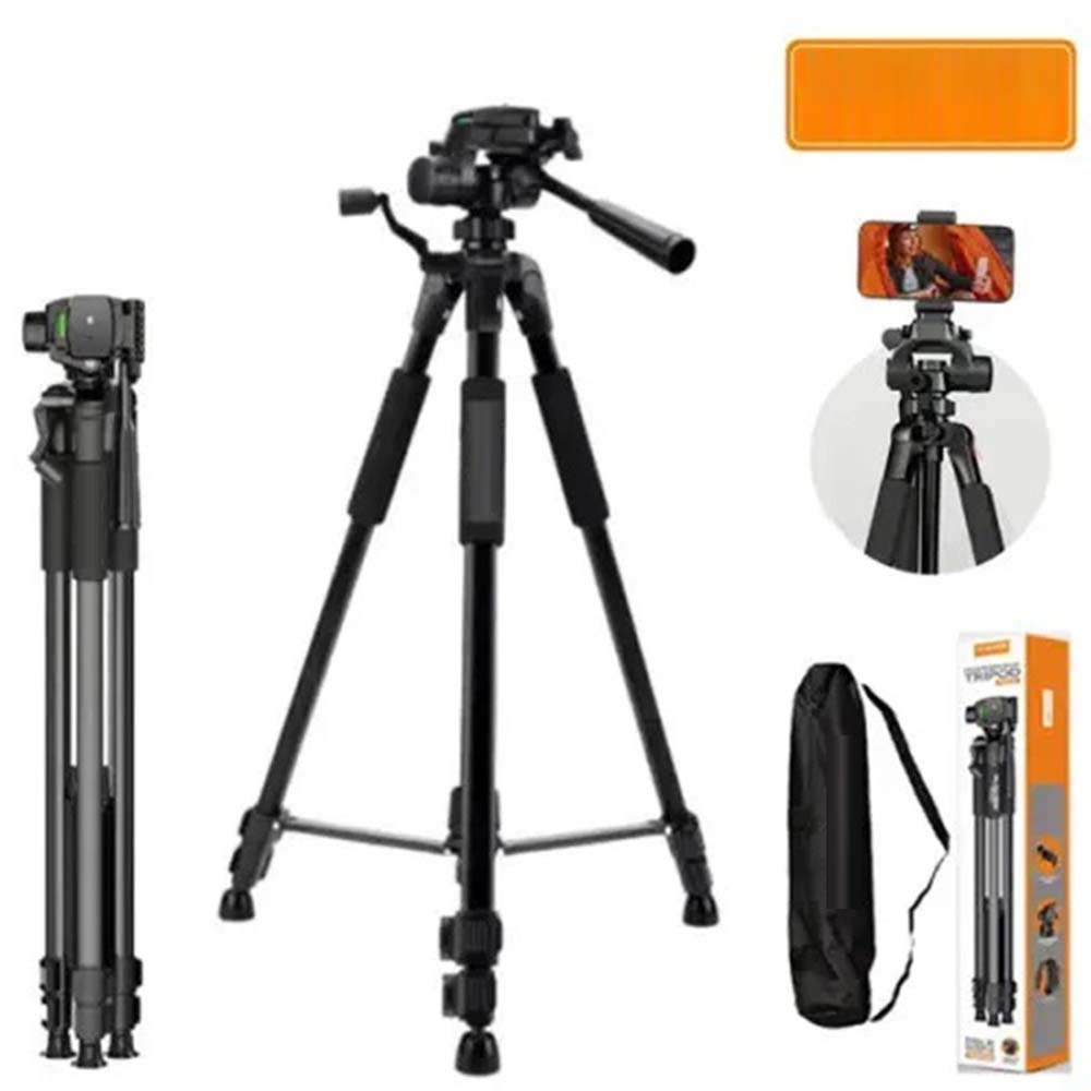 PK9970 Professional Tripod for Mobile & Camera – Durable ABS + Metal Construction, Adjustable Height, Lightweight, Compatible with Smartphones & Cameras Image