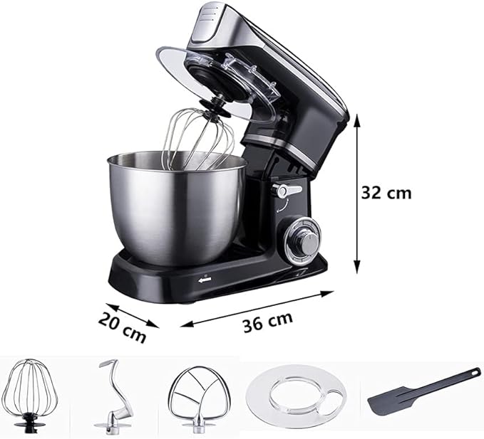 Electric Stand Mixer | Multifunctional Planetary Blender & Food Processor | Perfect Kitchen Appliance and Gift for Housewives (Color: Black) Image