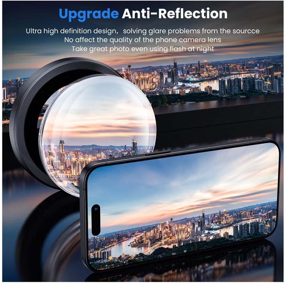 iPhone 14 Pro Max/15 Pro Camera Lens Protector - 3-Pack 9H Tempered Glass with Aluminum Alloy Ring (Black ) Image