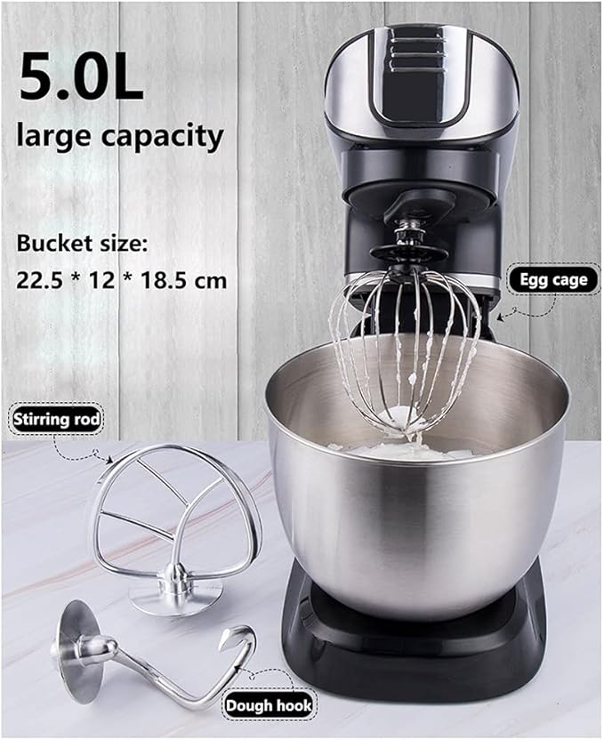Electric Stand Mixer | Multifunctional Planetary Blender & Food Processor | Perfect Kitchen Appliance and Gift for Housewives (Color: Black) Image