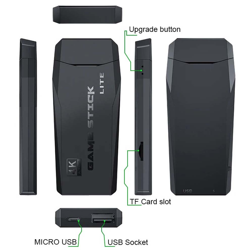 Retro Game Stick Lite - Plug & Play Console with 20,000+ Games, Dual 2.4G Wireless Controllers, 64G Storage (HDMI Ready) Image