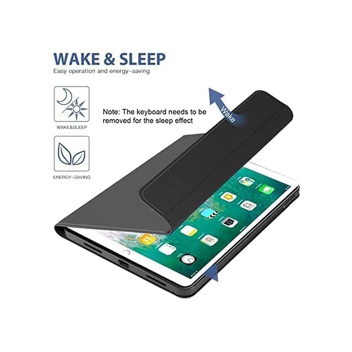 Keyboard Case Compatible with iPad Models | Ultra-Thin PU Leather Case | Wireless Detachable Keyboard | Pen Slot | Smart Arabic-English Keyboard Image