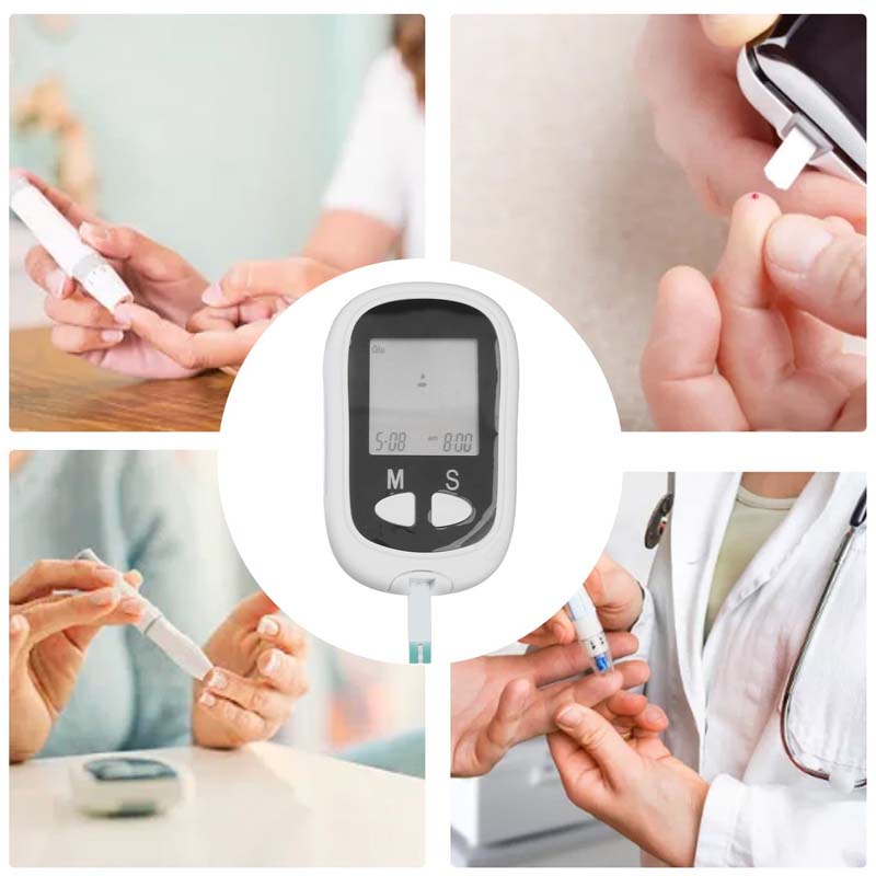 Blood Glucose Meter Large screen diabetes testing kit with tiny blood sample & coding. Essential diabetic supplies for monitoring. Image