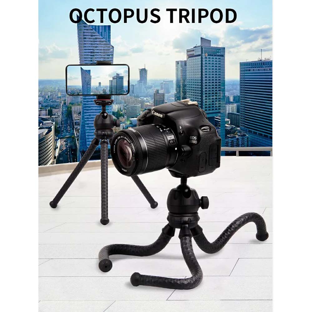 MT-25 Mini Flexible Tripod - Portable Phone & Camera Stand with Bendable Legs for Tabletop, Vlogging & Photography Image