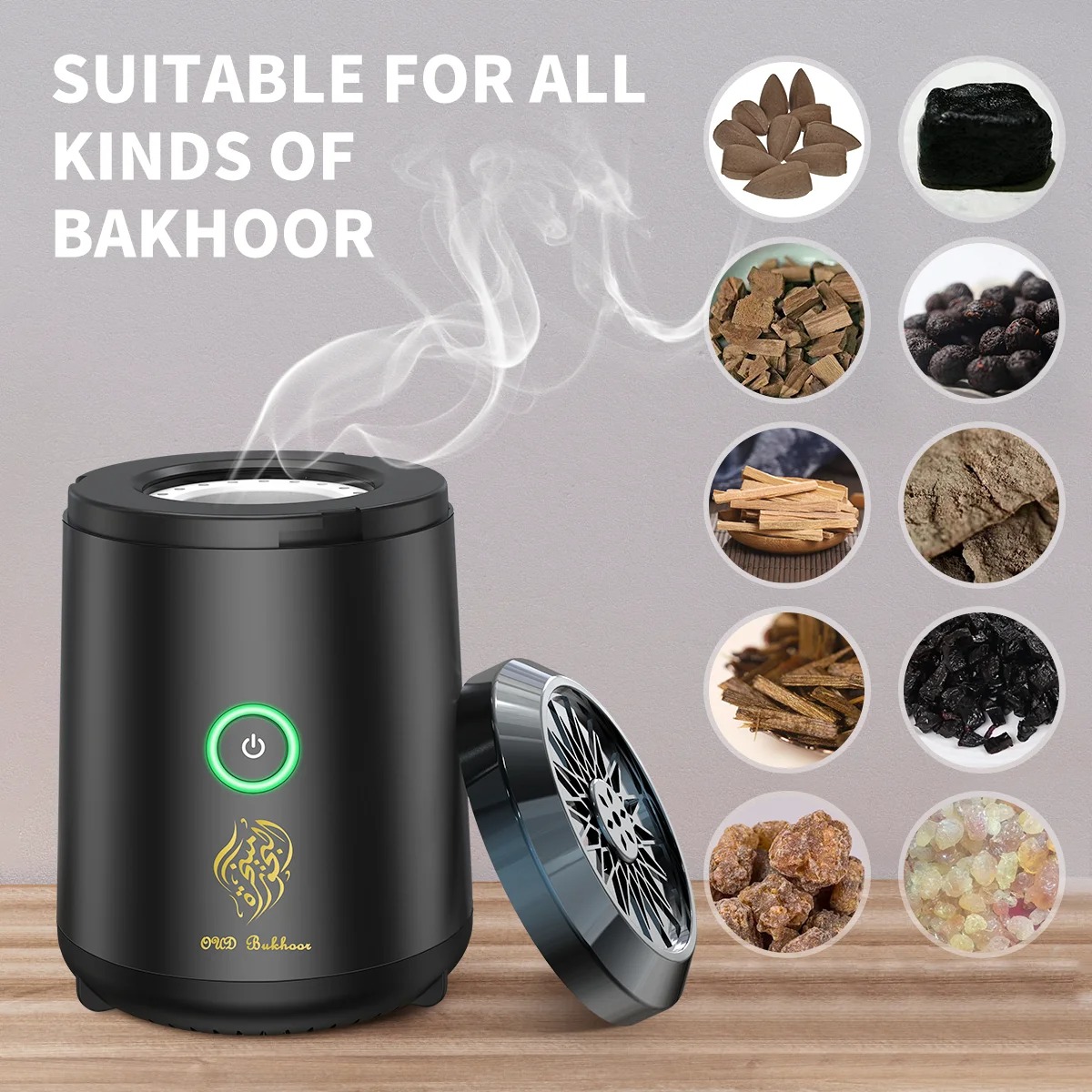Mini Portable Incense Burner | USB Rechargeable Aroma Diffuser | Electric Arabic Holder for Muslim Home Decor Image