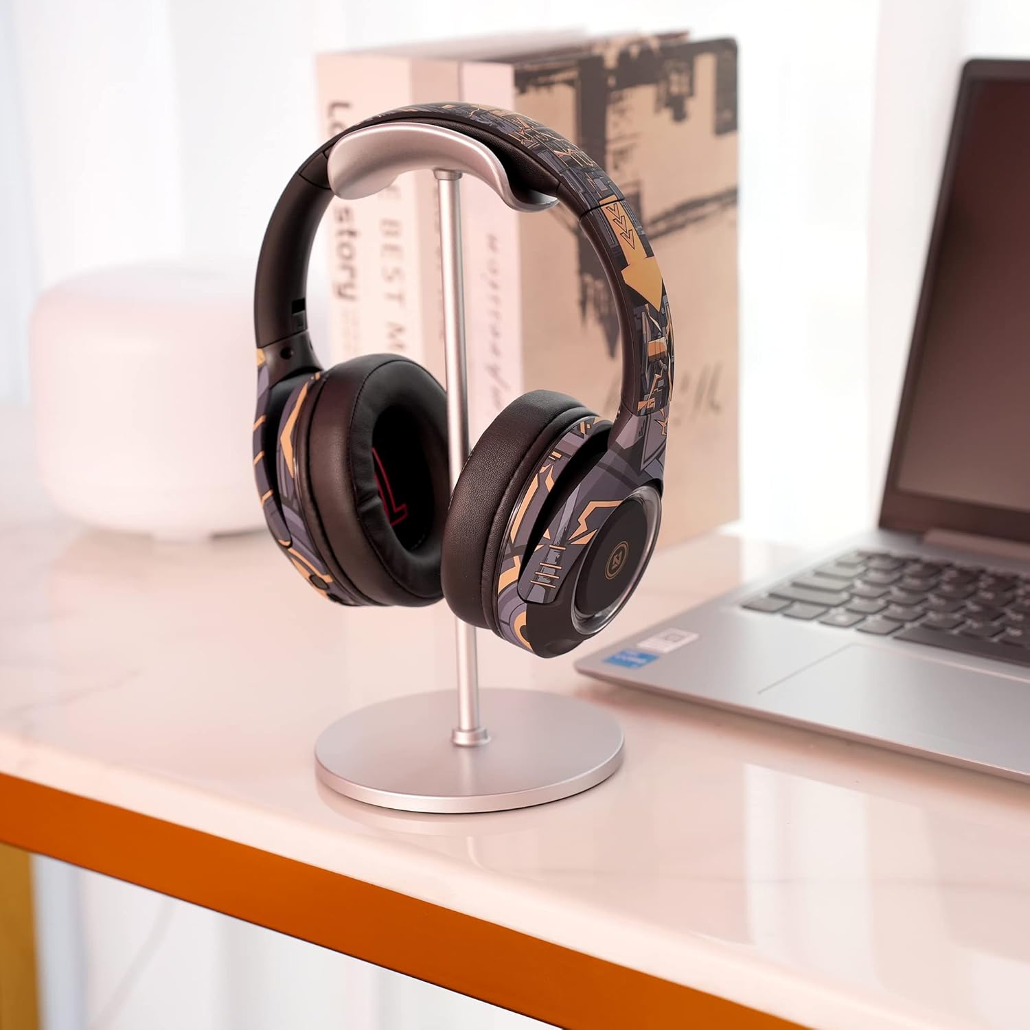 Universal Headphone Stand - Aluminum Holder with Stable Base for All Headset Sizes, Desk Organizer for Gaming & Studio Use (Multi-Colour) Image