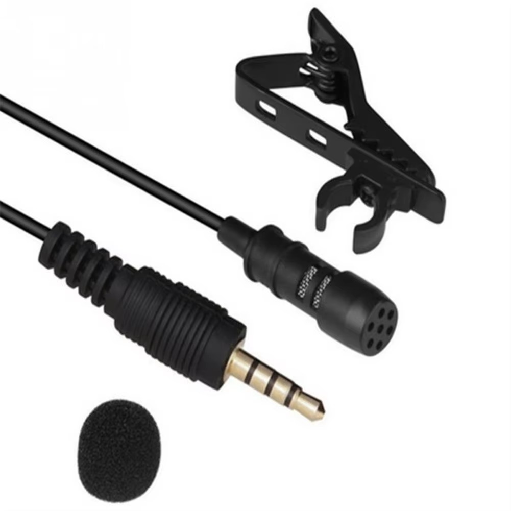 3.5mm Lavalier Microphone for Mobile Phone – Tie Clip, Audio & Video Recording, Stretch-Resistant, Environmentally Friendly, Flexible & Practical Image