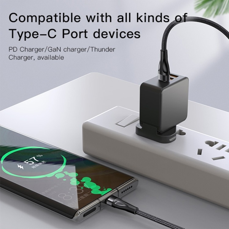 CA110 4-in-1 Type-C Data Cable – Multi-Device Charging Cable with 2 Type-C and 2 Lightning Connectors, 120cm Nylon Braided Fast Charger with Intelligent Constant Temperature Control, 20W 4A Output Image