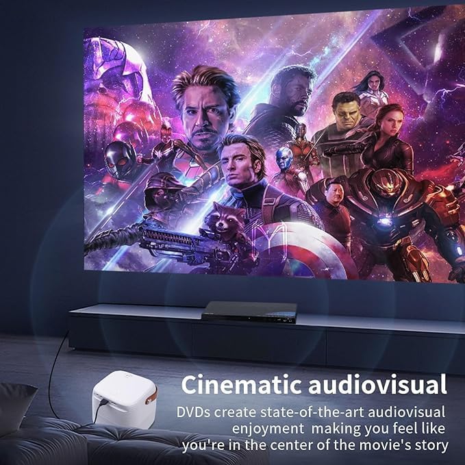 Portable Mini Projector | 1080P with 4K Ultra Clarity, Android 10.0, 5G Wi-Fi, Bluetooth, HDMI | Perfect for Home Cinema, Classroom, Office Image