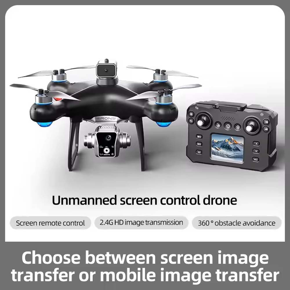 KY102 Drone with Screen Remote Control. Foldable obstacle avoidance & WiFi FPV quadcopter for kids & adults. HD camera. Image