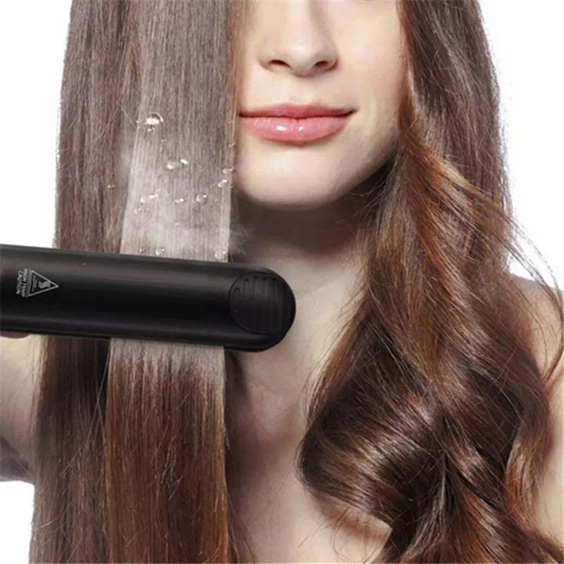 Professional Steam Ceramic Hair Straightener and Curling Iron | 3-in-1 Ionic Vaporizer Hairdressing Styler | Sleek, Smooth, and Versatile Image