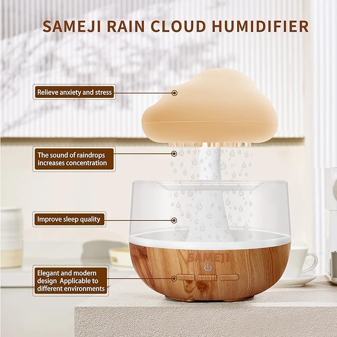 Raining Cloud Night Light Aromatherapy Diffuser – Your All-in-One Relaxation and Sleep Aid Image