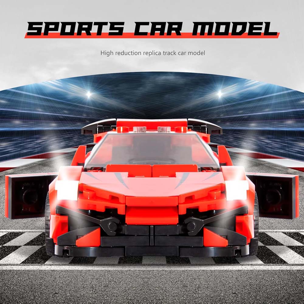 Come Alive 1:20 Scale Supercar. 288-piece red supercar building set with industrial flair. Ideal gift for kids & adults. Image