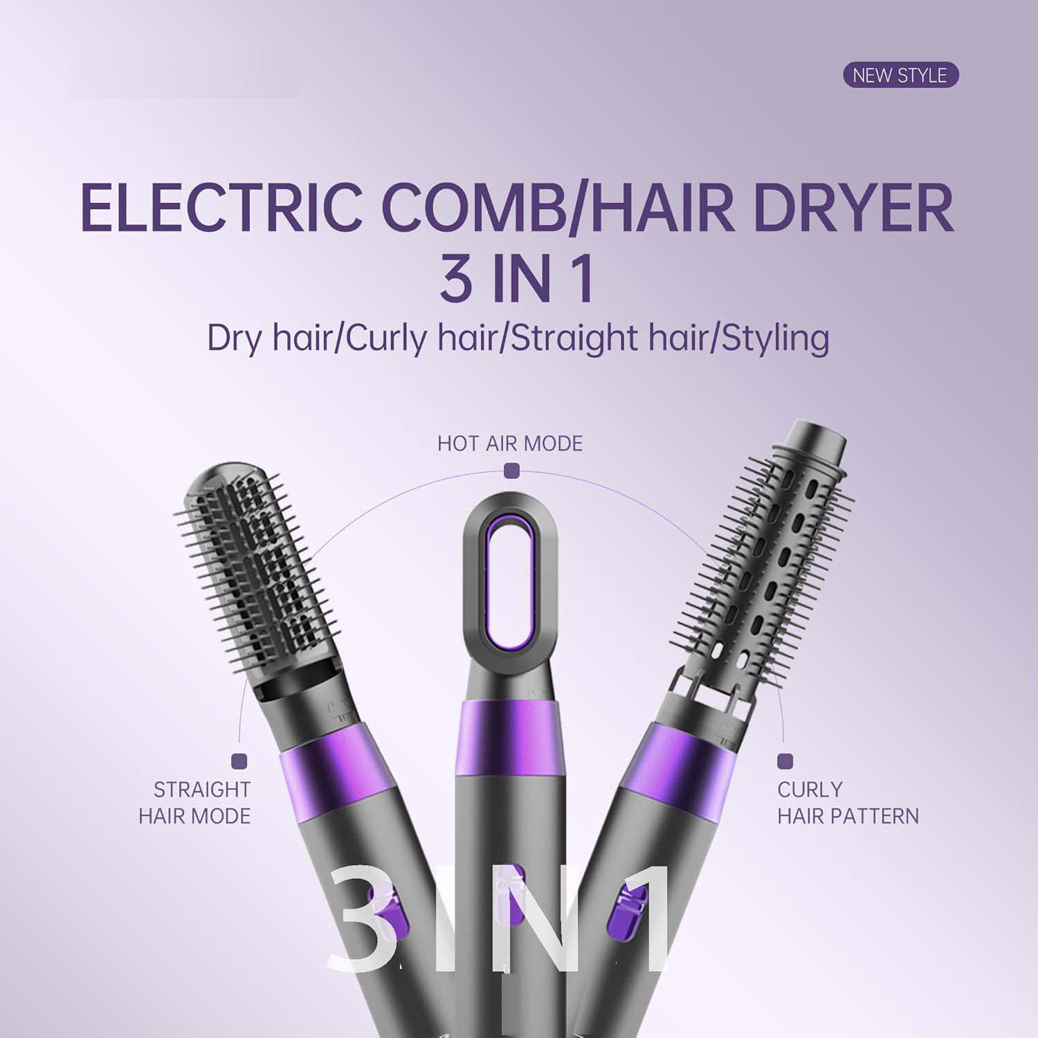 5-in-1 Hot Air Comb – Multi-Functional Hair Styling Tool with Negative Ion Technology for Women Image