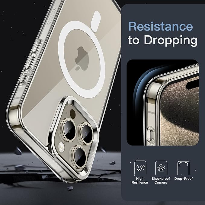 MagSafe Compatible Magnetic Phone Case with Camera Control | Military-Grade Shock Protection for iPhone 15, 15 Plus, 15 Pro, 15 Pro Max – Includes Free Screen Protector Image