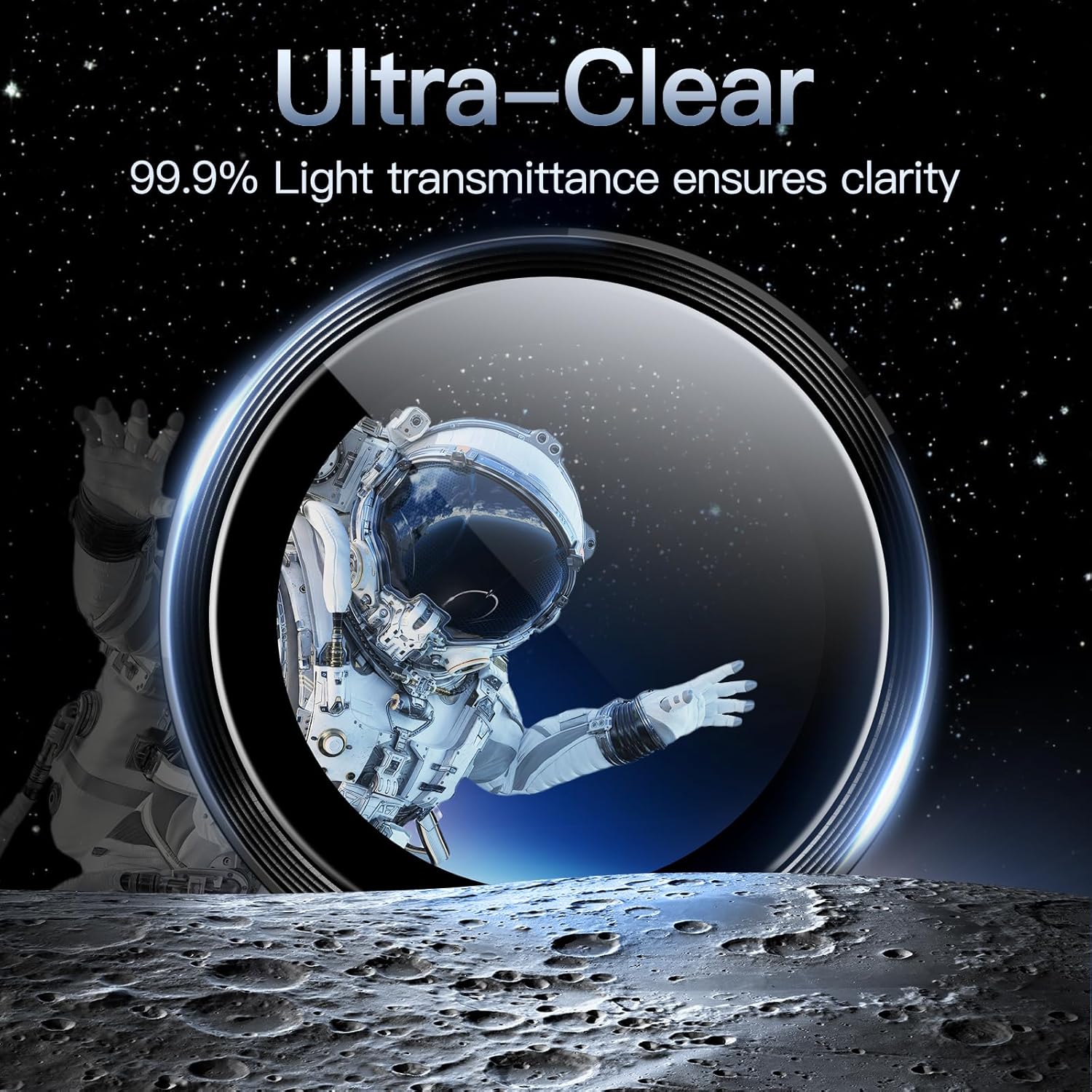 iPhone 16/17 Pro Max Camera Lens Protector - 3-Pack 9H Tempered Glass with Aluminum Alloy Ring, Anti-Scratch HD Cover (Black) Image