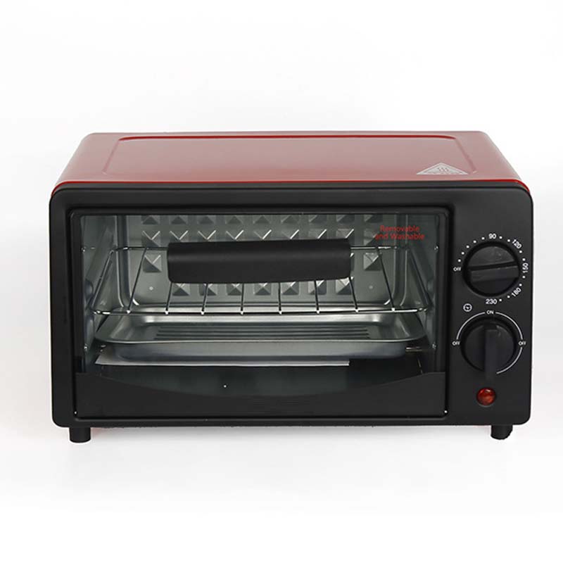 Multi-Function Electric Oven | 12L Mini Air Fryer Chicken Oven | Portable Tabletop Baking Oven with Bakeware & Rack | High-Temperature Mini Cake Oven for Home & Commercial Use (Red) Image