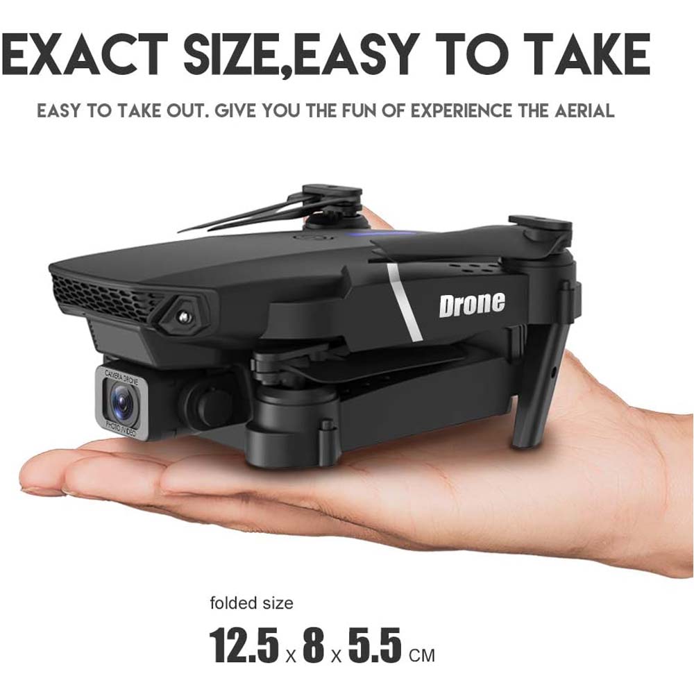 8K Foldable Mini Drone - Dual Camera, WiFi FPV, Gesture Control, Android/iOS Compatible with Carry Case (Black) Image
