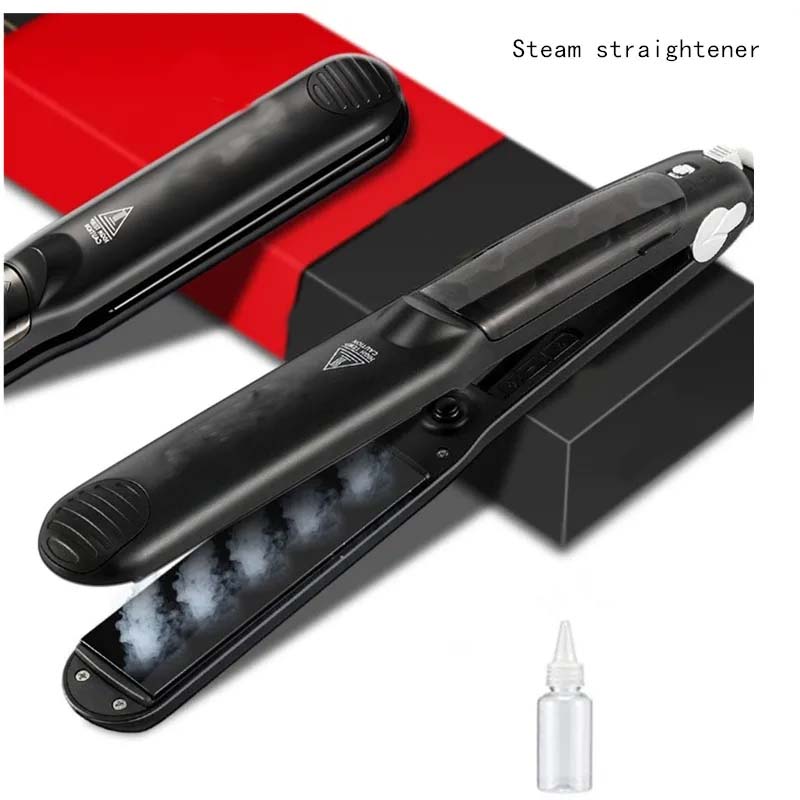 Professional Steam Ceramic Hair Straightener and Curling Iron | 3-in-1 Ionic Vaporizer Hairdressing Styler | Sleek, Smooth, and Versatile Image