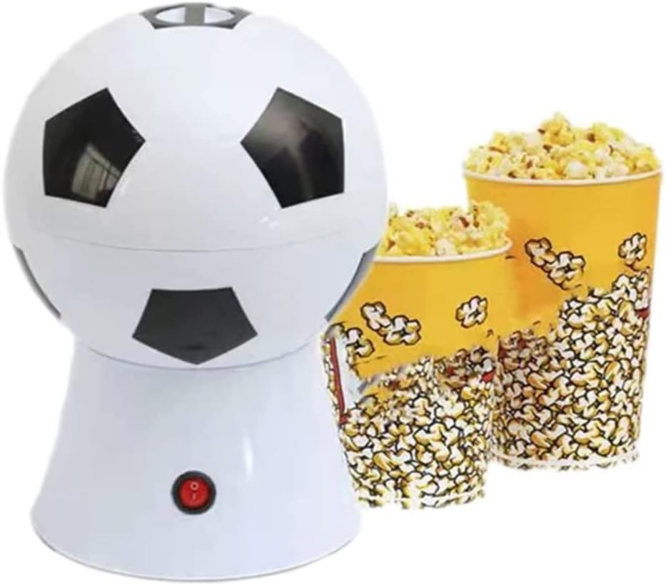 Football Popcorn Maker, 1200W Hot Air Popcorn Machine | Healthy, Oil-Free Snack with Overheat Protection & Temperature Control | Perfect for Game Nights and Parties Image