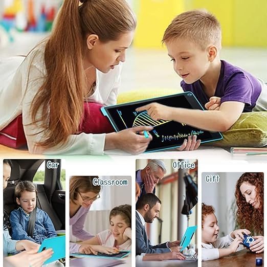 12 Inch LCD Writing Tablet | Magnetic Drawing Pad for Kids | Educational Doodle Board Toy for 2-6+ Year Olds | Blue Image