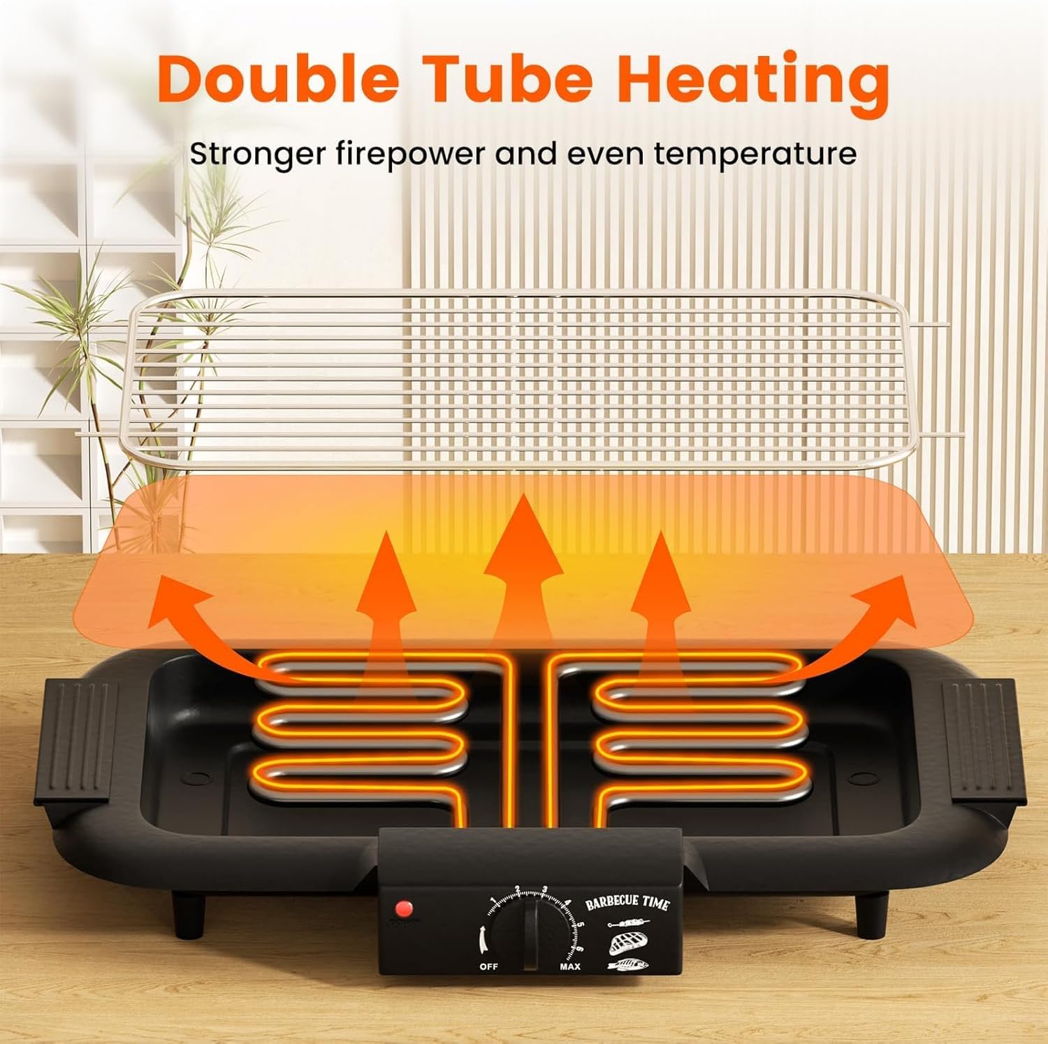 Smokeless Indoor/Outdoor Electric Grill | Portable Tabletop Grill with Adjustable Settings for Kitchen & BBQ | Perfect for Year-Round Grilling Image