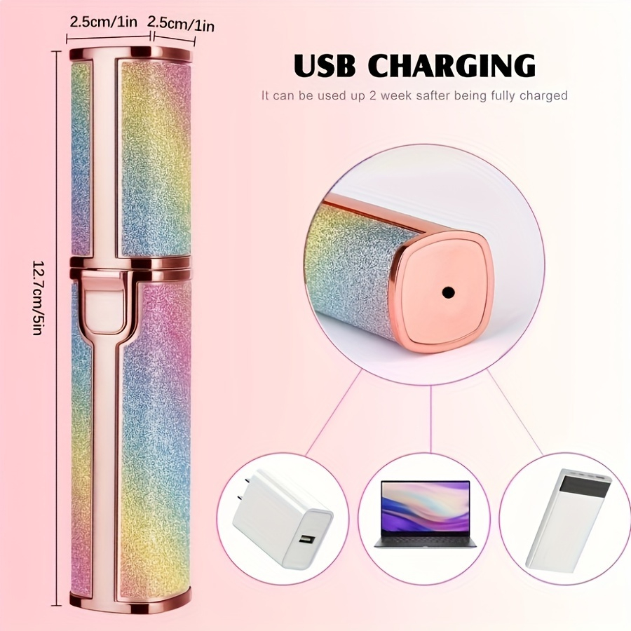 2-in-1 Eyebrow & Facial Hair Remover - USB Rechargeable with Multi-Colors, Cleaning Brush & Precision Trimming Image