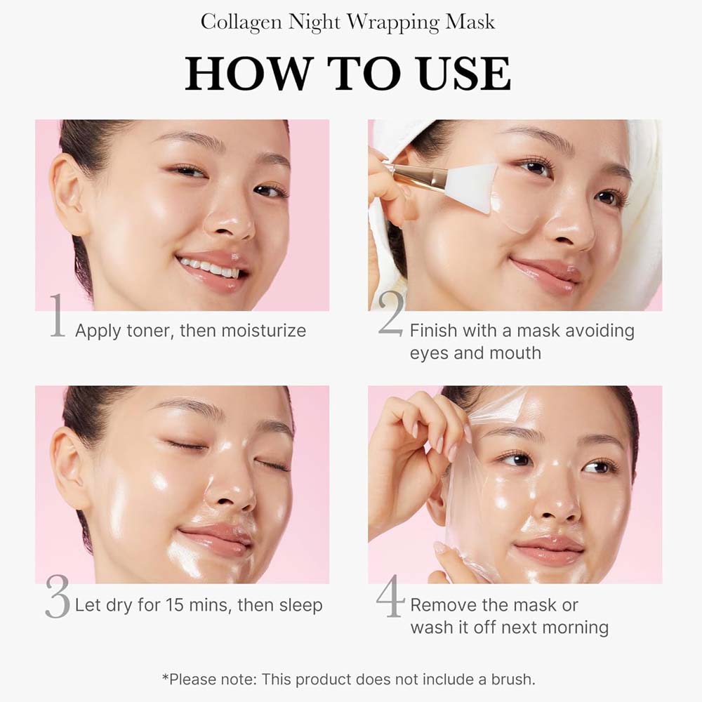 Medicube Collagen Overnight Wrapping Peel Off Mask. Hydrating & firming sleep mask for sagging & dull skin. 2.53 fl.oz. Image