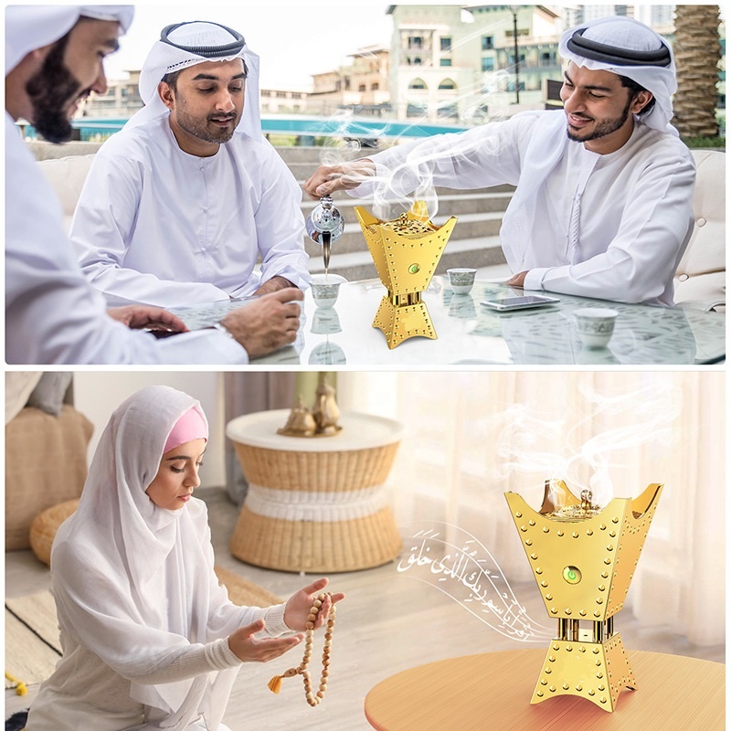 Luxury Electric Bakhoor Burner – USB Rechargeable Car Incense Burner for Oud and Bukhoor Image