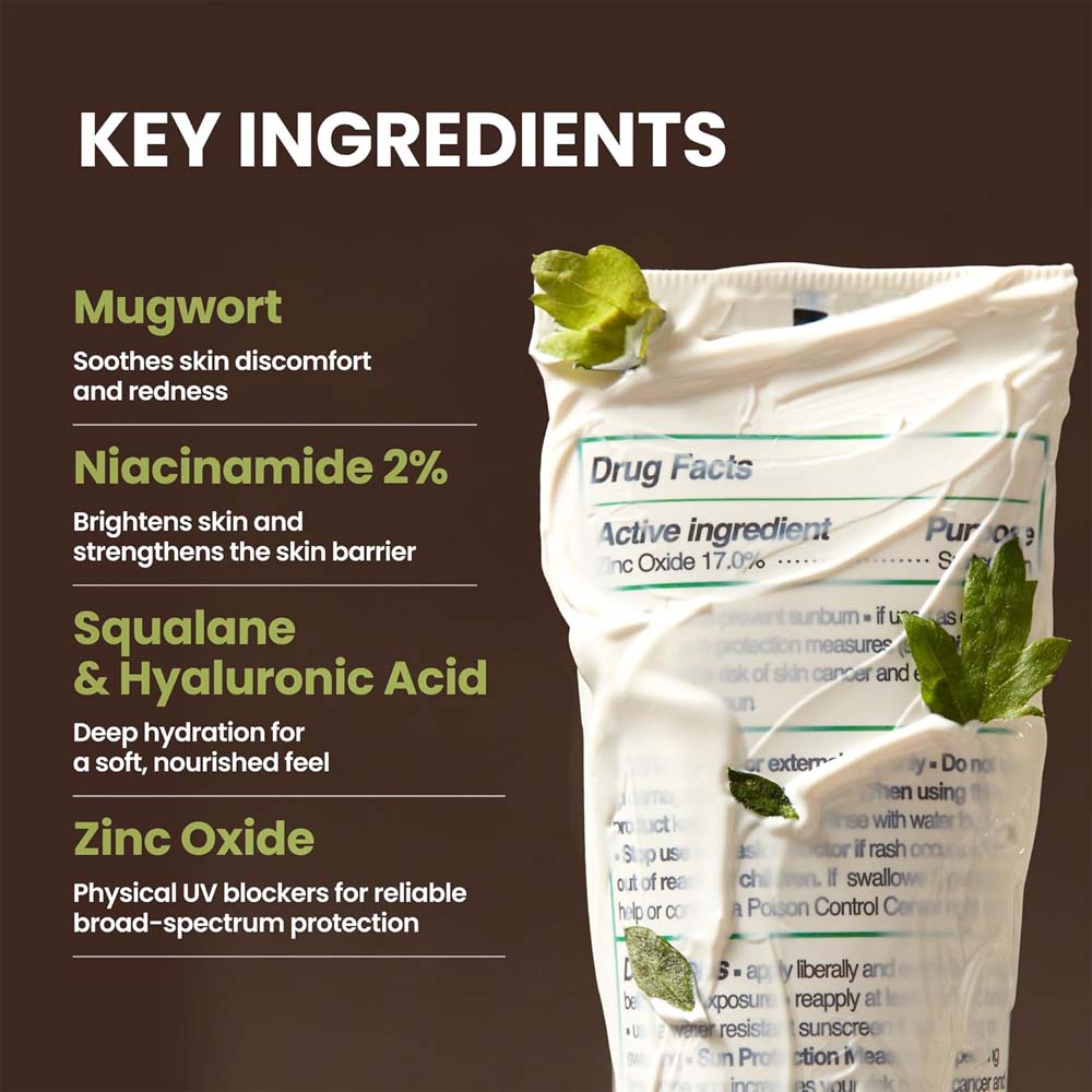 AXIS-Y No-Stress Physical Sunscreen V3. SPF 50 mineral sunblock with Niacinamide for sensitive, acne-prone skin. Vegan Korean skincare. Image