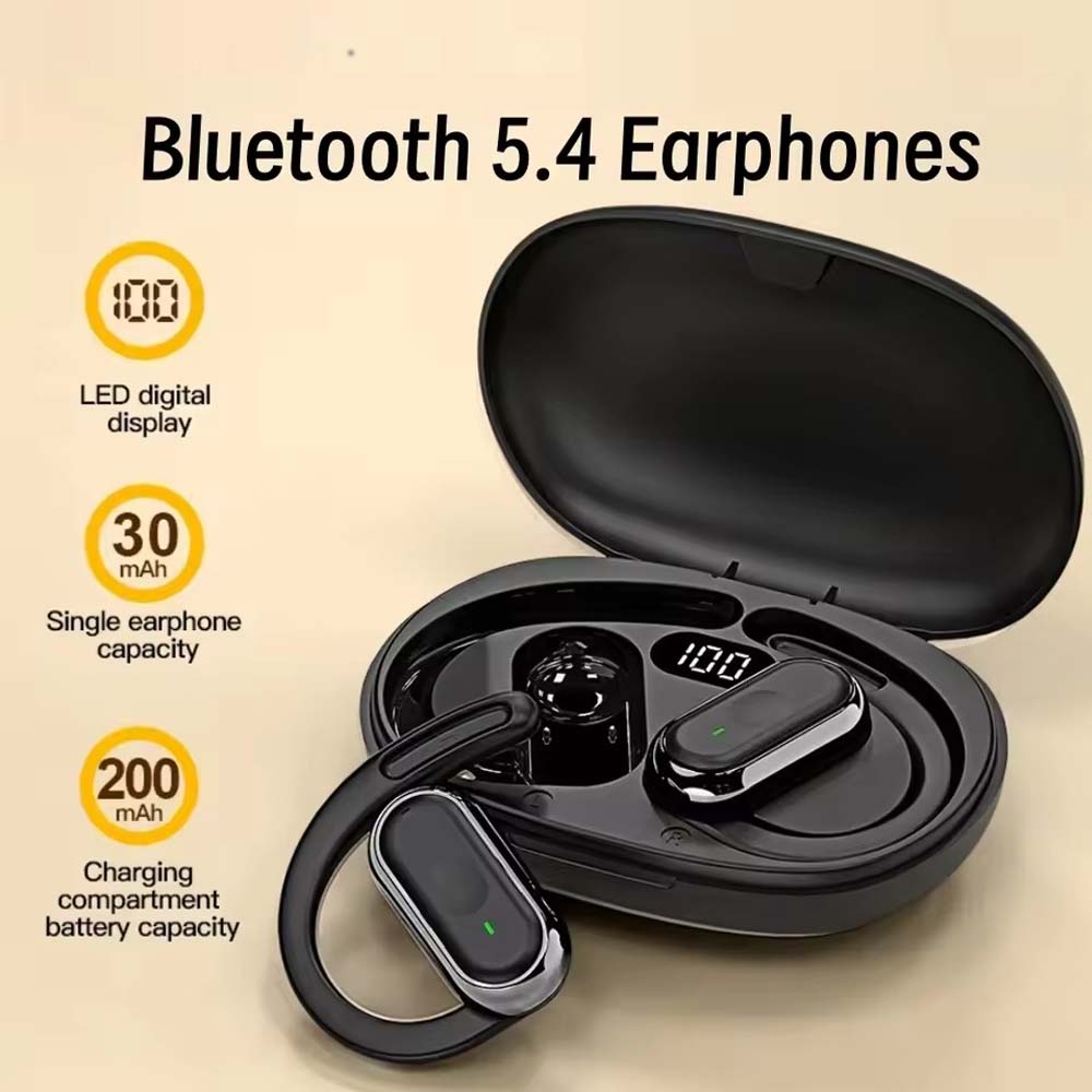 U-17H Wireless Bluetooth Headphones - Smart Touch Control, IPX5 Waterproof, Sports Earbuds for All Smartphones (Black) Image