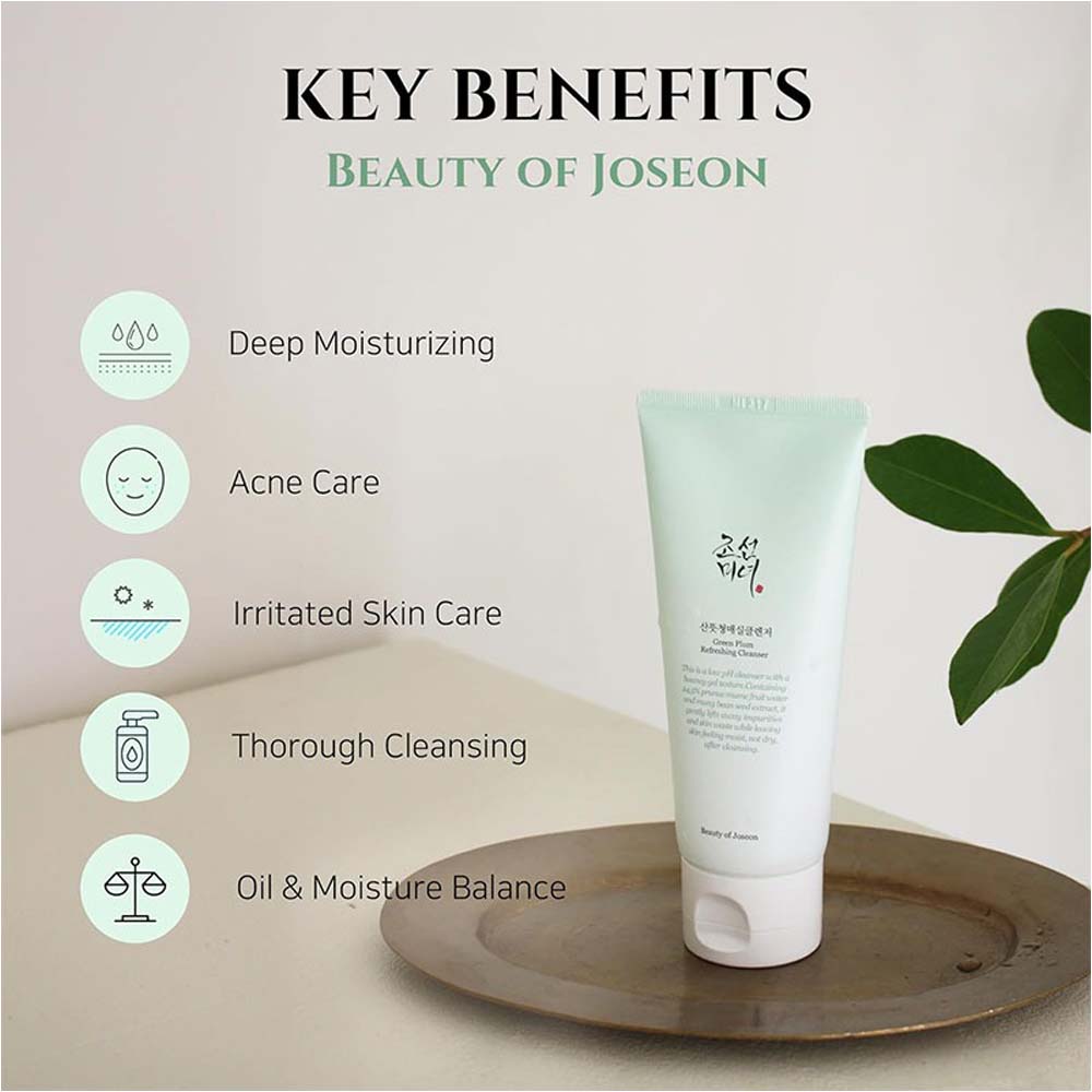 Beauty of Joseon Green Plum Refreshing Cleanser - 100ml Low pH Gel Face Wash with AHA & Green Plum Extract Image