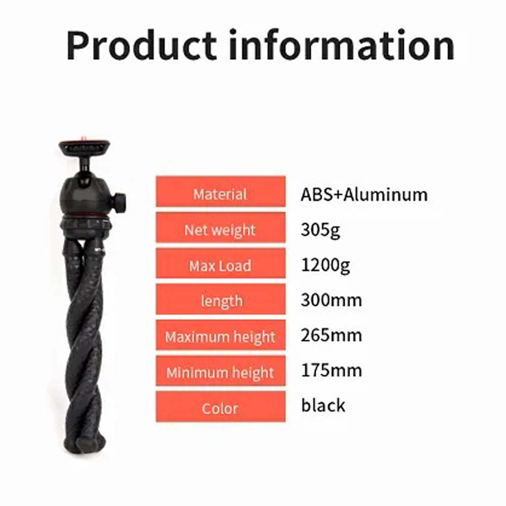 MT-25 Mini Flexible Tripod - Portable Phone & Camera Stand with Bendable Legs for Tabletop, Vlogging & Photography Image