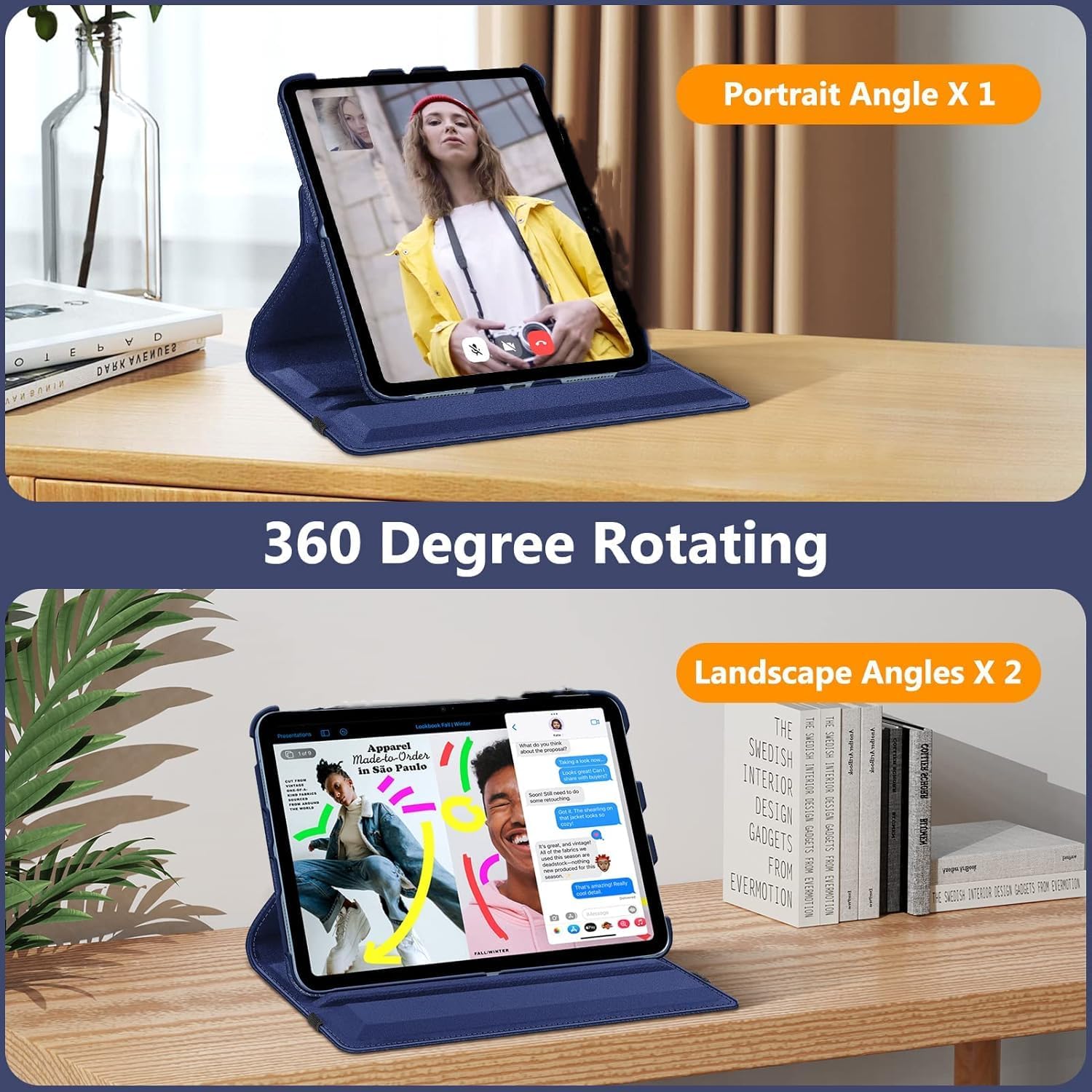 360° Rotating Case Compitable for Huawei MatePad 11 - Auto Wake/Sleep Stand Cover with Multi-Angle Viewing (Multi Colour) Image